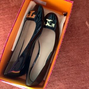 Tory Burch Black Leather Gigi Ballet